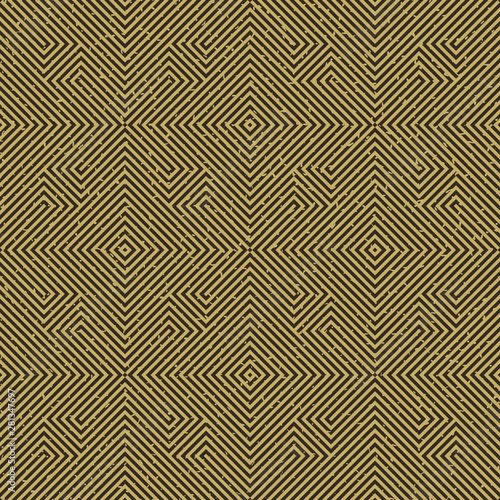 Seamless kraft paper brown and black grunge op art diagonal illusion geo pattern vector