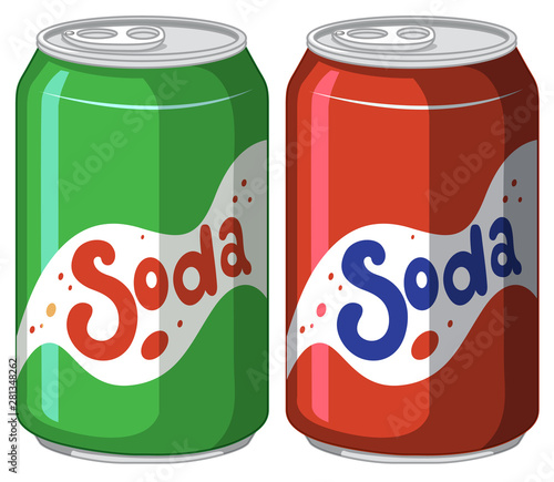 Soda can in aluminium on white