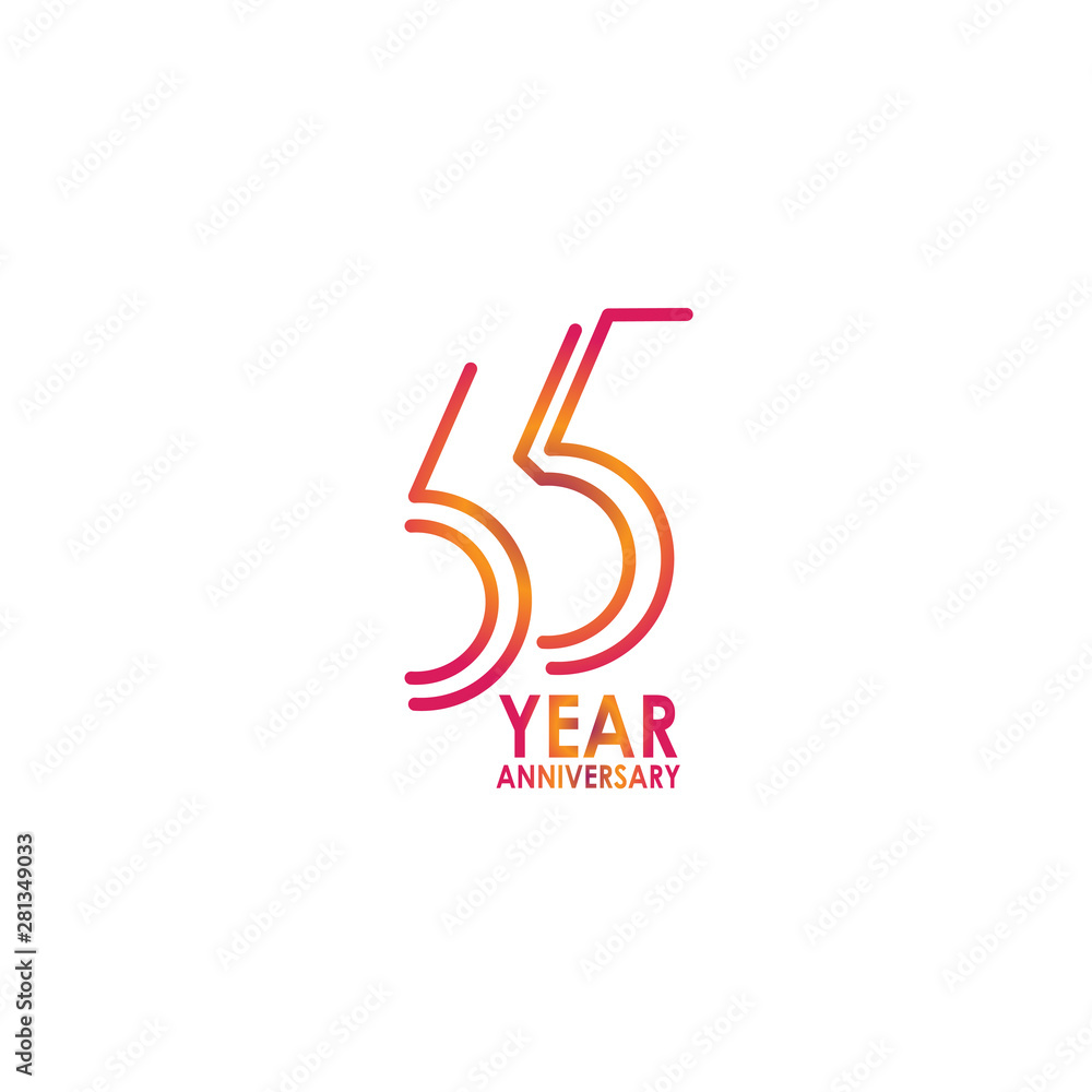 65 Year Anniversary Celebration Vector Template Design Illustration
