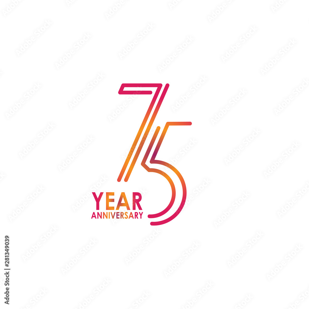 75 Year Anniversary Celebration Vector Template Design Illustration 75 Year Anniversary Celebration Vector Template Design Illustration