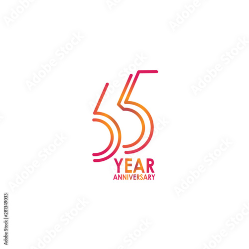 65 Year Anniversary Celebration Vector Template Design Illustration