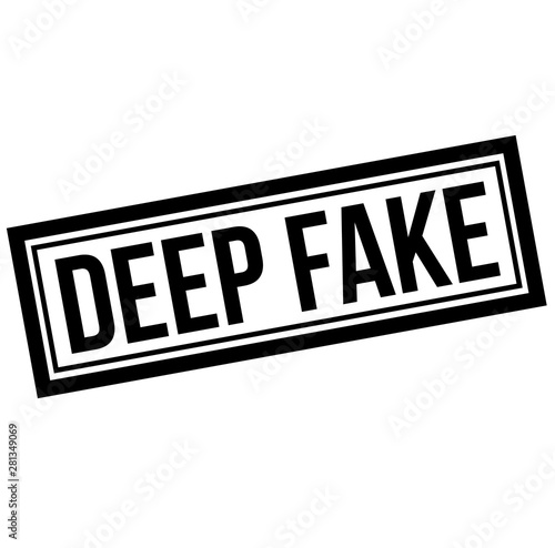 Deep fake black stamp on white background
