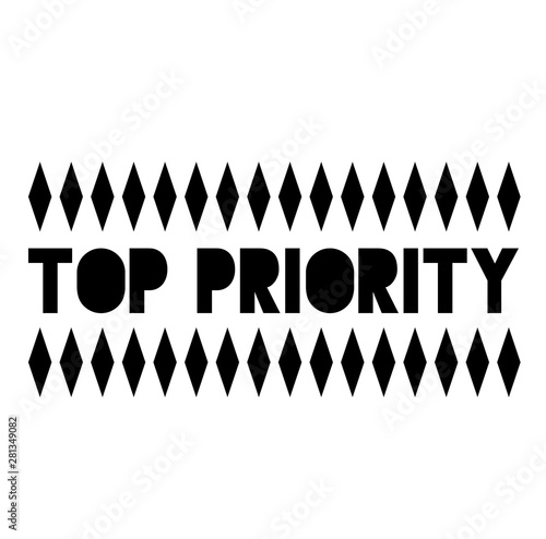 TOP PRIORITY stamp on white background