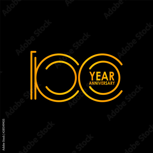 100 Year Anniversary Celebration Vector Template Design Illustration