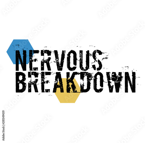 NERVOUS BREAKDOWN stamp on white background