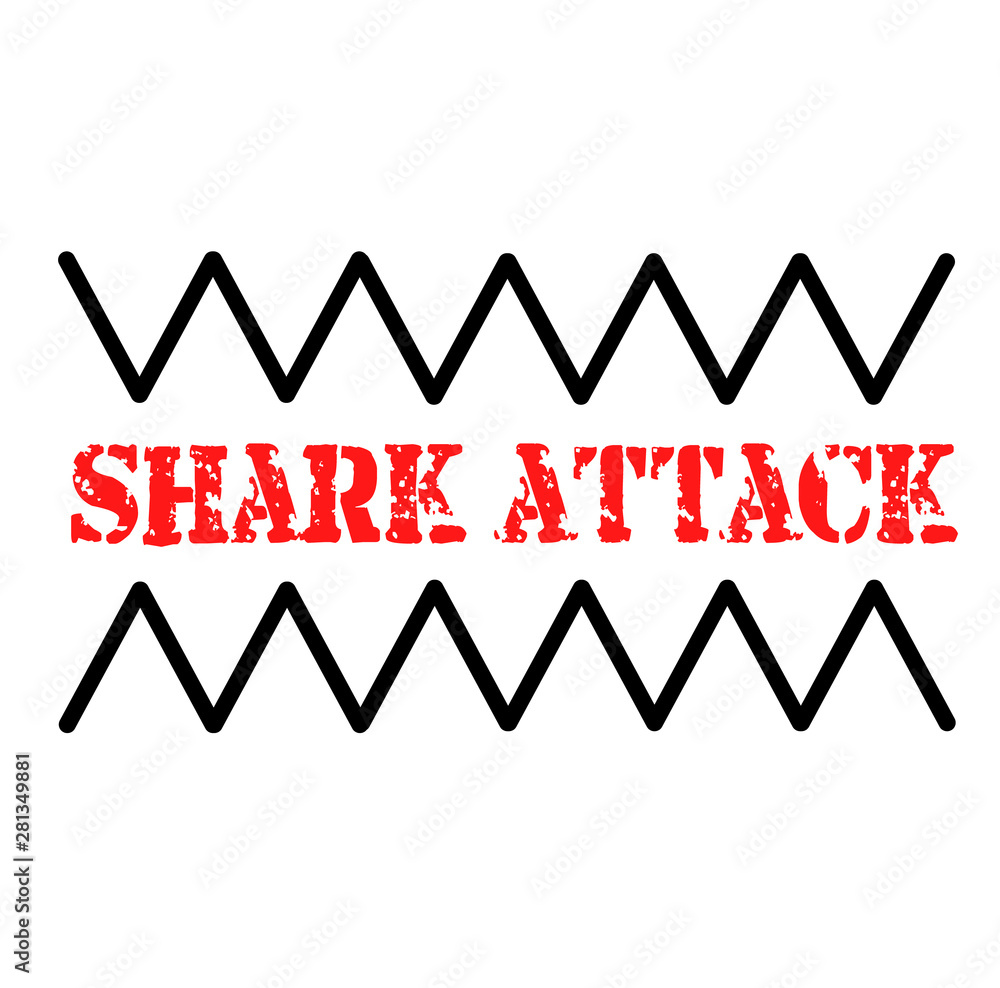 SHARK ATTACK stamp on white background SHARK ATTACK stamp on white background