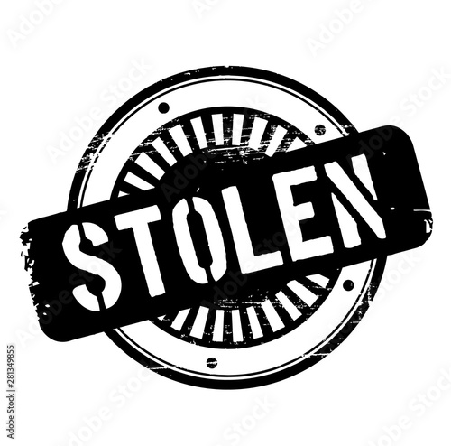 STOLEN stamp on white background