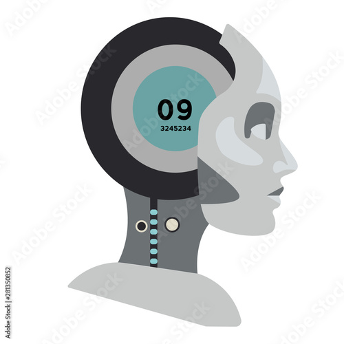 Robot simple illustration on white background