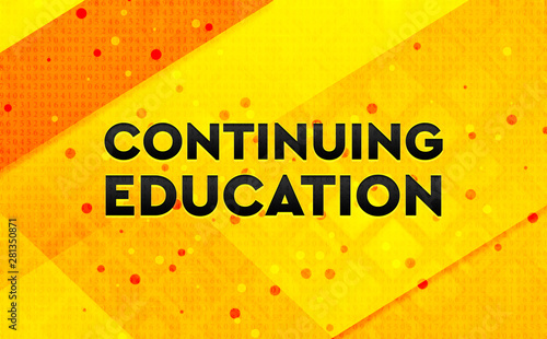 Continuing Education abstract digital banner yellow background