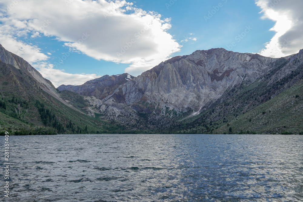 Convict Lake in the Eastern Sierra Nevada mountains, California, Mono County, California, USA. Mountain Lake at summer. Convict Lake in the Eastern Sierra Nevada mountains, California, Mono County, California, USA. Mountain Lake at summer.