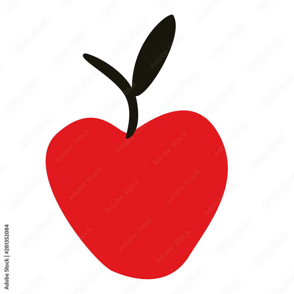 Red apple illustration on dark background Red apple illustration on dark background