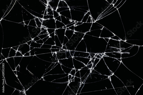 Broken glass texture. Abstract of cracked screen Smartphone from shock.