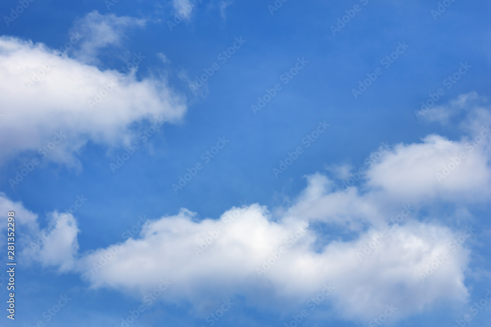 blue sky nature background and white clouds soft focus