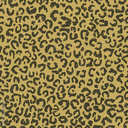 Seamless kraft paper brown and black grunge fashion leopard animal print vector