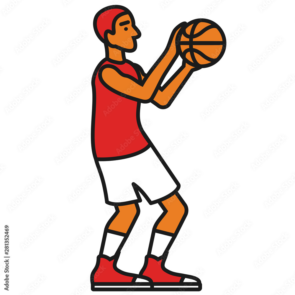 Basketball player illustration on dark background