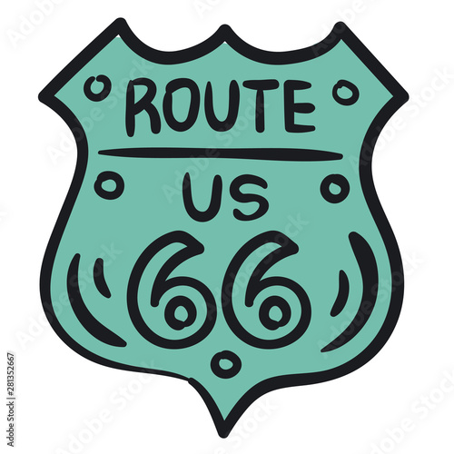 Route 66 sign illustration on white background