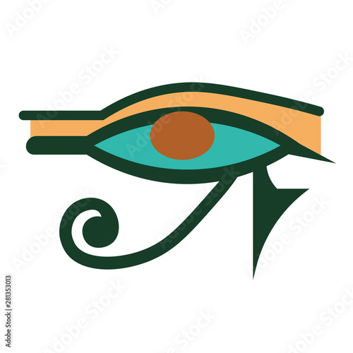 Egyptian eye simple illustration on white background