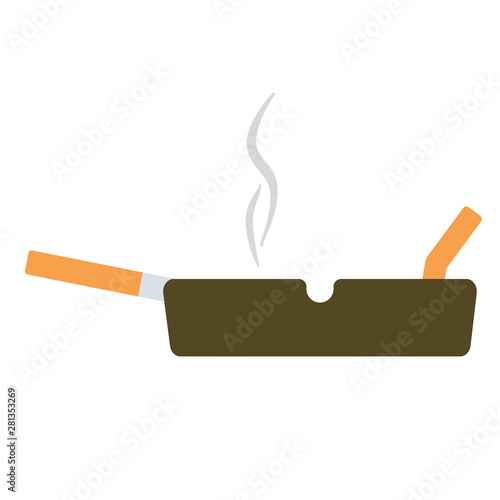 Ashtray simple illustration on white background