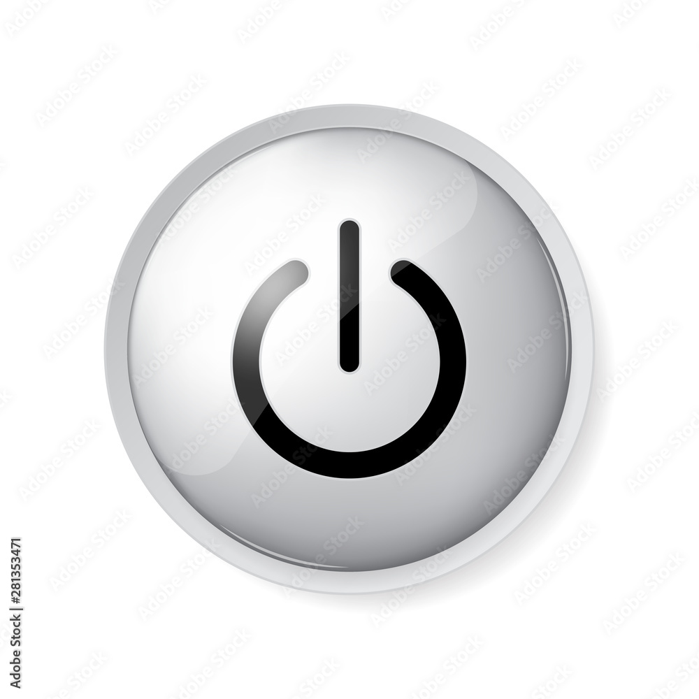 White power button icon White power button icon