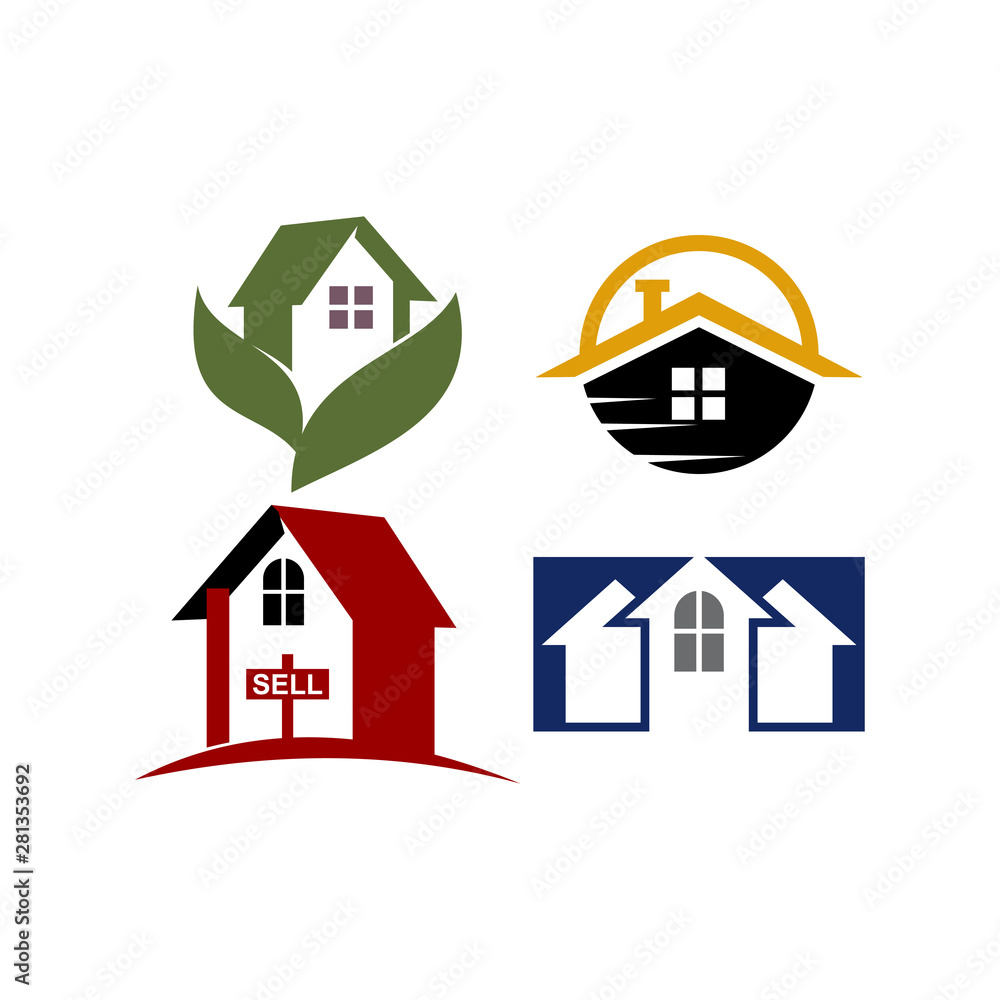 Real Estate Home Property Design Template Vector Set