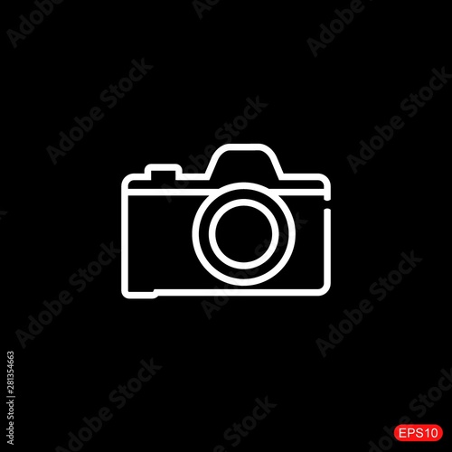 Camera Icon Vector on black background.vector design
