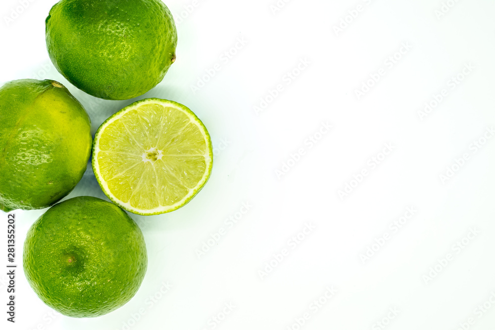 Limes on white background Limes on white background