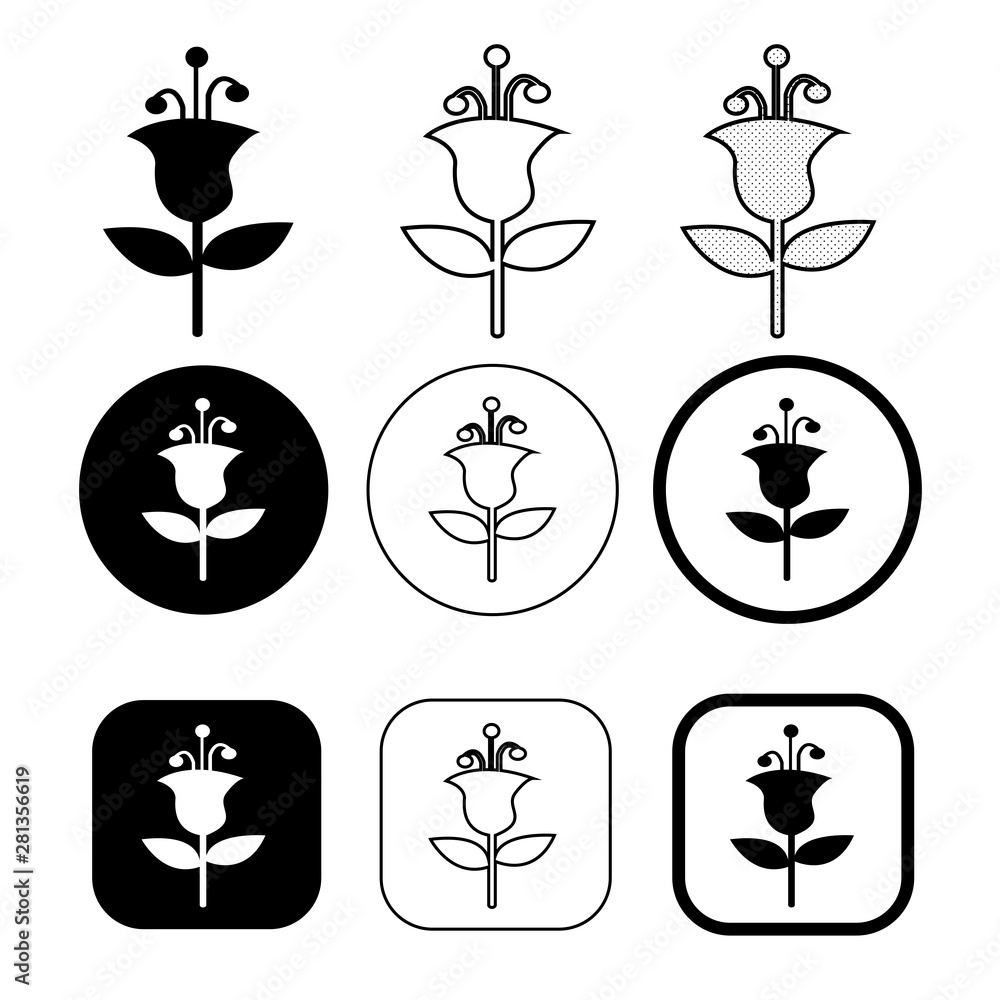 Flower icon flora sign symbol Flower icon flora sign symbol