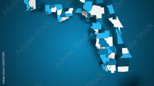 Motion Graphics Animated Map of Florida Forming - Blue photo