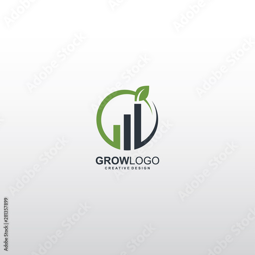 Grow logo, graph creative logo. A startup wealth management company that will invest and manage client money helping them achieve their personal financial goals.