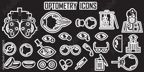 eye glasses optometry icons vector.