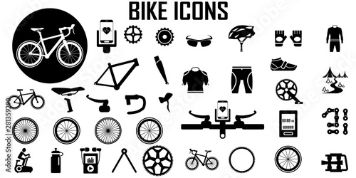 Bike, bicycle, fitness, exercise icon vector.