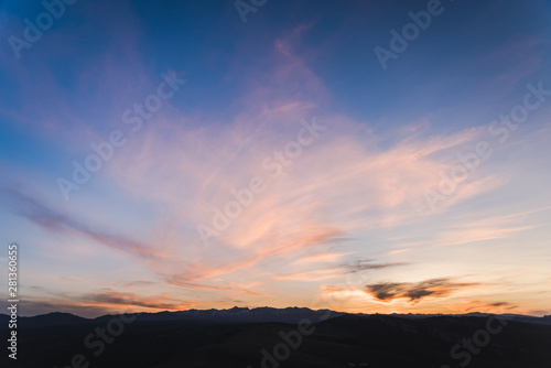 Sunset over the mountains in Wild Iris, Wyoming.  © Rosemary