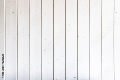 White wood background. White grey painted wooden board wall plank texture background.