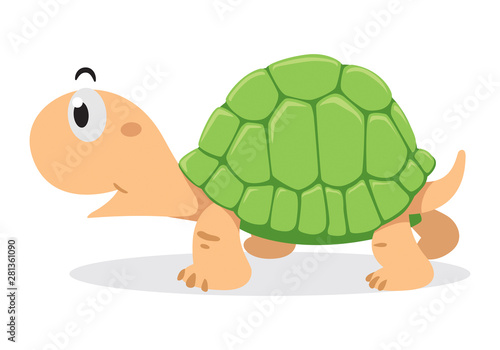 cartoon cute turtle for kids, vector