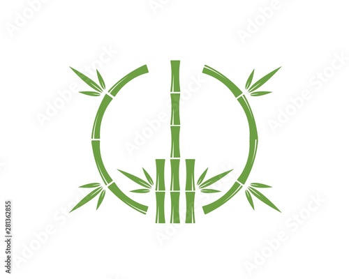 Bamboo with green leaf for your logo icon vector