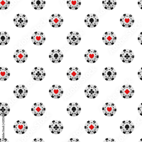 Casino chip seamless pattern background