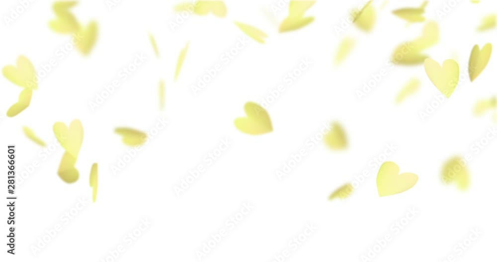 Yellow paper hearts falling down. Yellow paper hearts falling down.