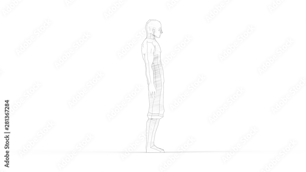 3D rendering of a digital human model isolated in white background 3D rendering of a digital human model isolated in white background