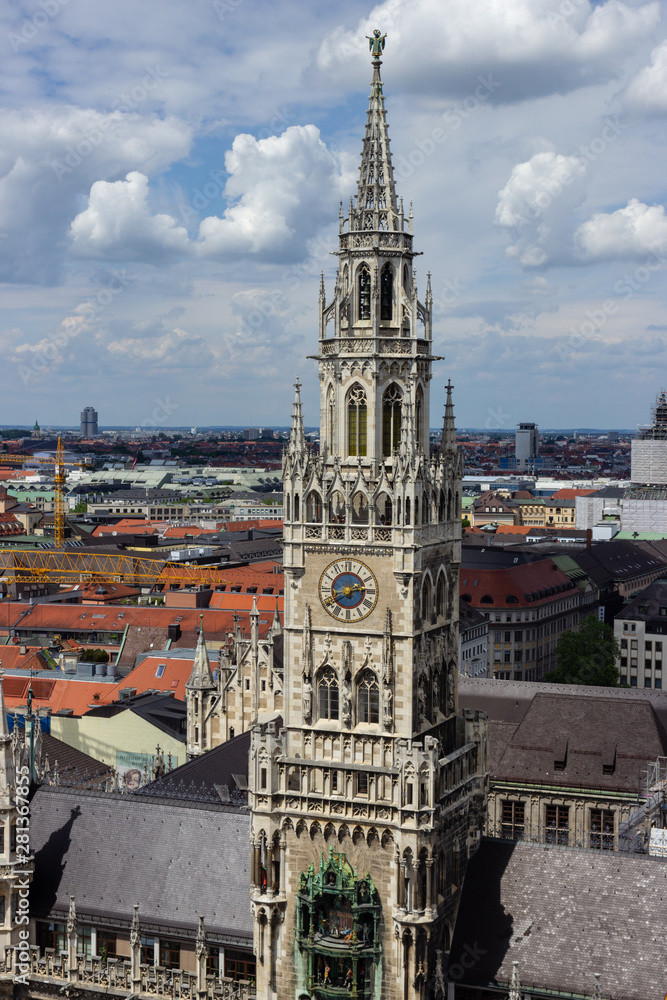 Aerial view of munich city center, germany