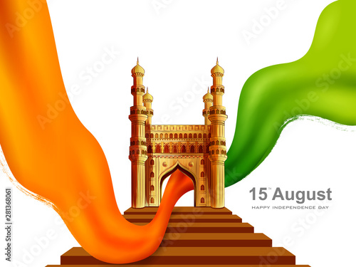 vector illustration of Indian tricolor background for 15th August Happy Independence Day of India