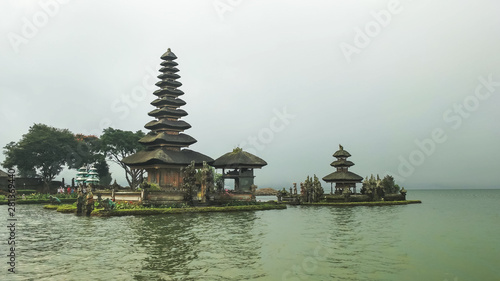 towers of ulun danu beratan temple beside lake bratan  bali
