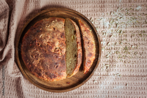 fragrant sourdough bread with Provencal herbs and cheese