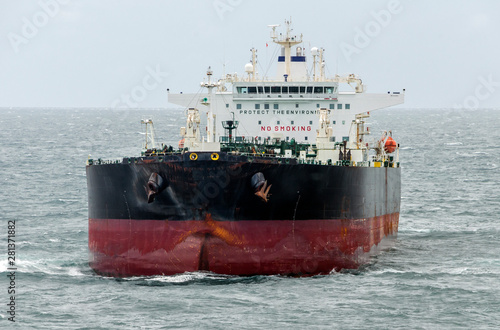 The oil tanker in the high sea