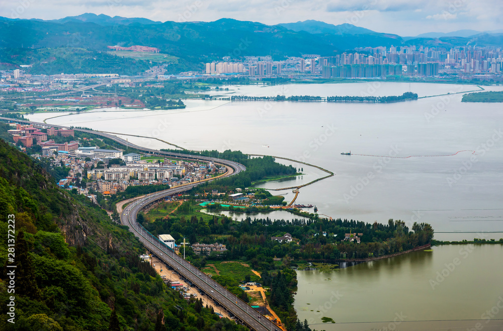 Panoramic view of Kunming, the capital of Yunnan province in China