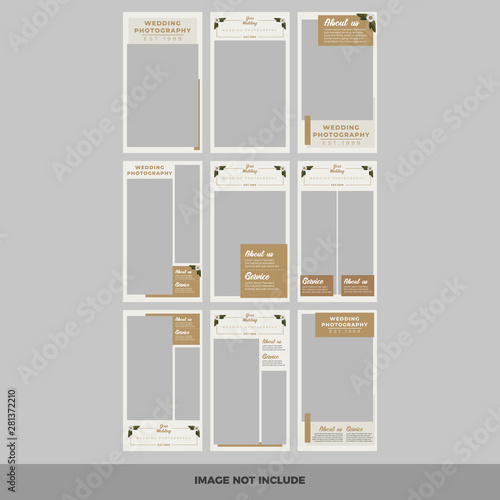 Modern wedding photography web banner for social media mobile apps