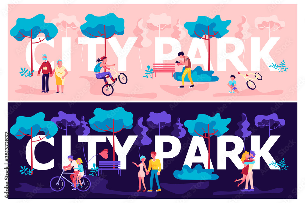 Day and Night City park Day and Night City park