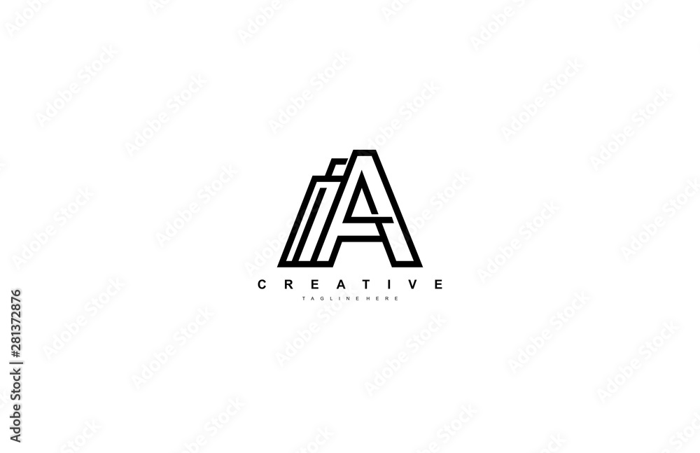 A Letter Minimal Monogram Bold Linear for Real Estate Logotype A Letter Minimal Monogram Bold Linear for Real Estate Logotype