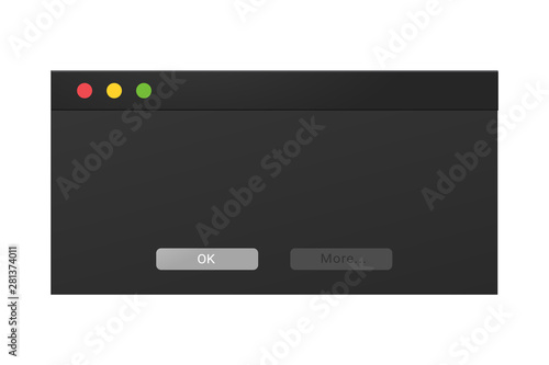 Dark theme of an error message popup in a night mode.