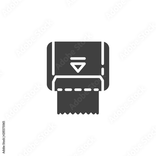 Paper Towel Dispenser vector icon. filled flat sign for mobile concept and web design. Higyene paper napkin glyph icon. Symbol, logo illustration. Vector graphics photo