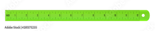 Engineer or architect plastic drafting ruler with an imperial units scale.